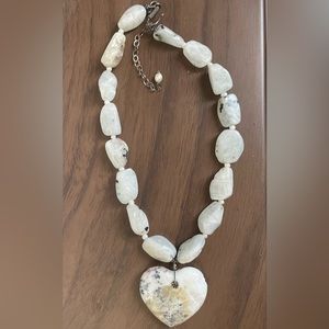 Natural stone heart necklace 8 inches